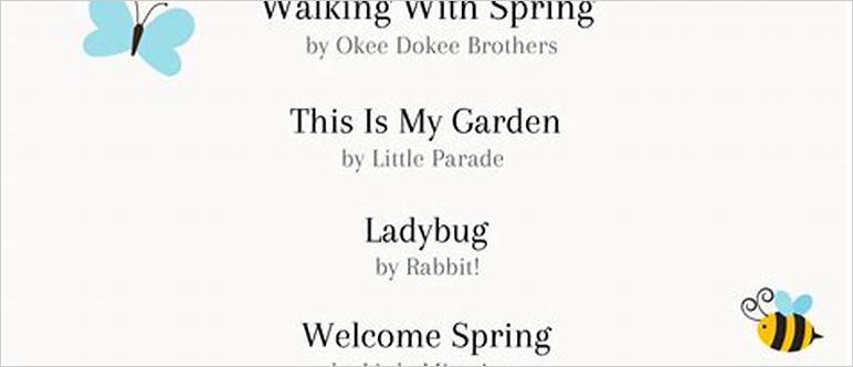 Songs with spring